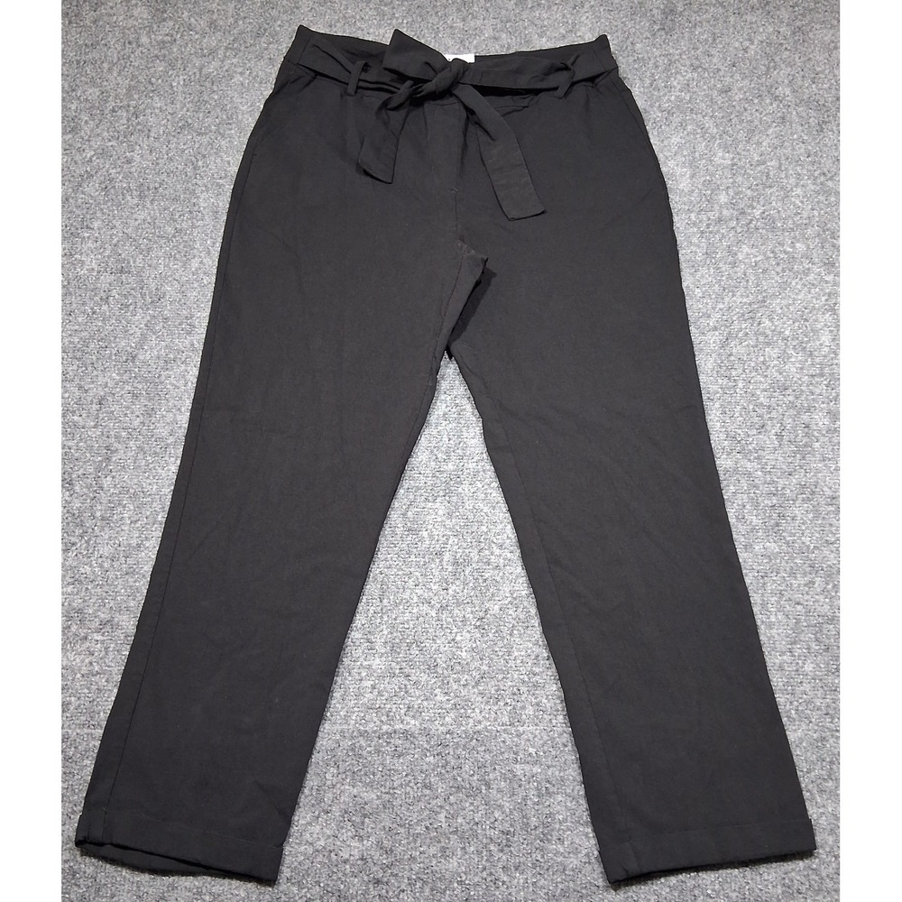 Zac & Rachel Ladies Black Dress Pants Straigth legs, Bow-Knot Size 12
